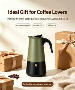 <span class=keywords><strong>Cafetera</strong></span> <span class=keywords><strong>Italiana</strong></span> Moka de Acero Inoxidable Verde Oliva Mate, <span class=keywords><strong>Cafetera</strong></span> Espresso para Estufa de Inducción, <span class=keywords><strong>Cafetera</strong></span> <span class=keywords><strong>Italiana</strong></span> Geyser de 2 a <span class=keywords><strong>12</strong></span> <span class=keywords><strong>Tazas</strong></span> - Product Image 3