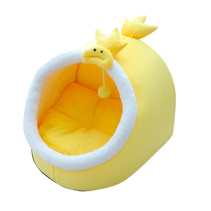 Cat Dog Bed Oval Soft Plush Pet Bed With Ears Warm Comfortable Nest For <b>Small</b> Medium Pets - Product Image 5