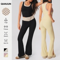 Nouveauté : Ensemble de sport 2 pièces pour femme, imprimé à pois, coupe ajustée, respirant, pour yoga, entraînement, vêtements de sport, séchage rapide, ensemble de fitness pour la salle de sport