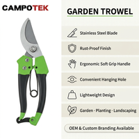 Langlebige 7,9 Zoll Bypass-Gartenschere mit Ganzstahlklinge, Drahtfeder und Basisverriegelung, Grün-Schwarz, Ergonomischer Griff, Gartenpflege- und Trimmwerkzeug