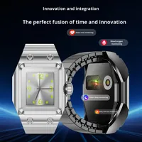 Montre connectée transfrontalière à quartz deux-en-un avec moniteur de fréquence cardiaque, d'oxygène sanguin et de sommeil, mode sport, affichage analogique et câble