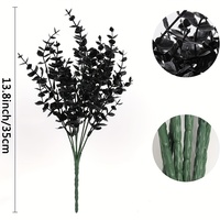 Bunga Plastik Buatan Hitam Tahan UV untuk Dekorasi Halloween, Pot Gantung Indoor Outdoor dengan Tanaman Luar Ruangan untuk Taman Bunga