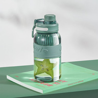 Bouteille d'eau en plastique de sport pour étudiants adultes grande capacité été voyage en plein air bouteille d'eau potable directe en plastique portable