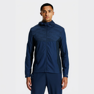 Ensemble coupe-vent léger personnalisé pour homme avec capuche et short, tenue de sport décontractée pour la course en extérieur, ensemble de survêtement deux pièces - Product Image 1