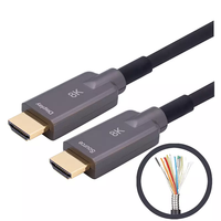 Câble optique actif blindé ZSWinner WS-9860 Or pour 8K, conducteur en cuivre nu, blindage combiné pour multimédia