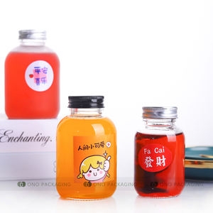 Vente en gros Bouteille en verre vide à grains ronds clairs et courts Vin de fruits 250ml 350ml 500ml Bouteilles de <span class=keywords><strong>cidre</strong></span> avec couvercle - Product Image 2