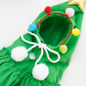 Elegante disfraz de elfo navideño de algodón con patrón sólido para cachorros, capa de invierno para mascotas, ropa de dibujos animados para perros. - Product Image 5