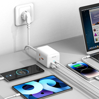 Chargeur mural Jellico 65W à charge rapide USB C avec protection OTP, multifonctionnel, compatible PD 3.0 pour iPhone et Samsung