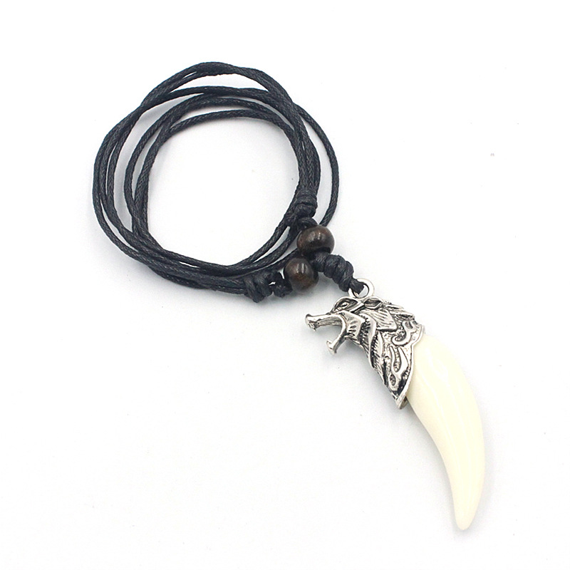 Schlussverkauf Mutige Mnner Glcks Amulet-Halsband Mode Punk Metall  Wolfkopf Spleien Harz Wolfzahn Anhnger-Halsband fr Ehemann| Alibaba.com