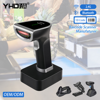 Lecteur de codes-barres sans fil haute vitesse 2-en-1 YHDAA, scanner laser 1D portable avec base de charge, format A4, garantie de 2 ans