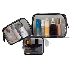Custom Logo Waterproof PVC Clear Makeup Pouch Travel Toiletry clear Make up Bag Transparent PVC Cosmetic Bags With Zipper - Product Image 6