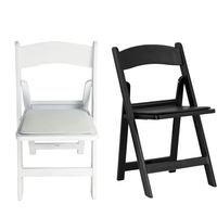Patio extérieur pour terrasse sans bras de stade avec roue, bon marché, pliable, maison, fête et Tables, chaises de Table en plastique dur