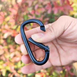 All Black D Type Aluminum Alloy <b>Carabiners</b> Electrophoretic Coating Universal Outdoor Use Size 4 5 6 7 8 - Product Image 5