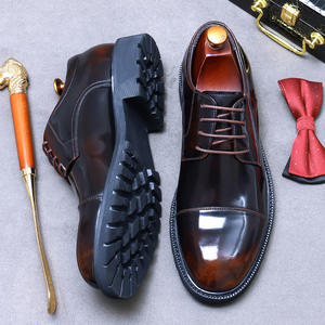 Botas de Desierto Brillantes de Primera Capa, Impermeables, Otoñales, Casuales de Negocios, Punta Cuadrada, Estilo Británico Formal, Suela Gruesa para Hombre - Product Image 3