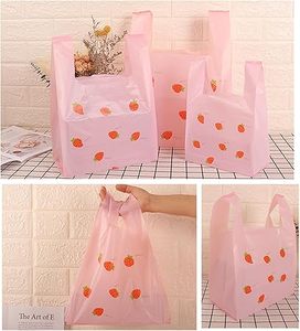 Bolsas de Plástico para Fresas Huamaohengchun, Color Rosa, para Compras, Restaurantes, Tiendas de Conveniencia, con Asas, al por Mayor, 9.8x16.5 Pulgadas - Product Image 6