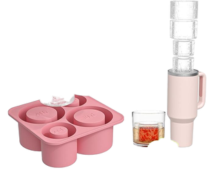 Molde de Hielo de Silicona Ecológico KCT con Tapa, Molde para Congelador con Cuatro Compartimentos en Forma de Rueda Dentada para Vasos de 20-40 oz - Product Image 1