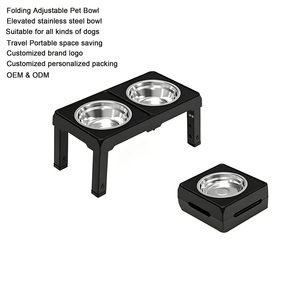 Ciotole Rialzate per Cani di Taglia Grande, Pieghevoli, Regolabili, Antiscivolo, Impermeabili, in ABS e Acciaio Inox, Personalizzabili, OEM - Product Image 2