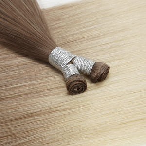 ผมต่อทำจากผ้าขนสัตว์สีบลอนด์มีรากคู่สำหรับต่อผมมนุษย์แท้ - Product Image 4