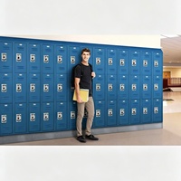 Armoire de rangement robuste STORION, assemblée, personnalisable en couleur et taille, casier en acier à 3 niveaux avec 9 portes pour salle de sport, école, bureau