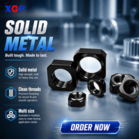 Écrou de blocage carré 42CrMo DN-M10x1.0P à filetage métrique fin, oxyde noir, support de vis à billes CNC à blocage radial