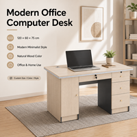 Bureau de direction autonome en bois de 120 cm, durable, moderne et minimaliste, pour poste de travail informatique individuel ou bureau à domicile, vente en gros