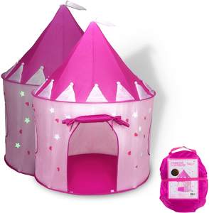 Tente intérieure et extérieure Dollhouse Princess kids castle tent est livré avec des jouets pliables étoiles brillantes dans le noir - Product Image 2