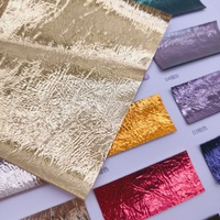 Cuir synthétique PU métallisé froissé brillant effet feuille d'aluminium pour sacs et boîtes à bijoux