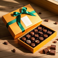 Boîte-cadeau de luxe sur mesure en chocolat brun haut de gamme, boîte alimentaire rigide avec couvercle, laminage brillant, estampage pour emballage de mariage