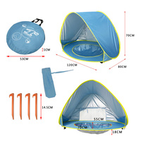 Tente de camping d'été automatique et imperméable ultralégère pour bébé, abri solaire pour requin, tente de jeu de plage en plein air