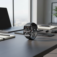 Smartwatch HK80 con Schermo AMOLED HD da 1,95 Pollici, IP68, in Silicone, Sveglia, Chiamate BT, Monitoraggio Pressione Sanguigna, Ossigeno nel Sangue e Salute