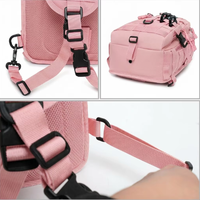 Sac à bandoulière tactique rose personnalisé AYPPRO, sac à bandoulière EDC OEM, sac modulaire MOLLE en nylon 900D, sac bandoulière pour vêtements techniques, randonnée en plein air
