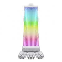 Cable de Extensión de Alimentación para Tarjeta Gráfica, 12+4 Pines PCIE 4.0 12 VHPWR, Fuente de Alimentación para GPU, Tira ARGB, Cable Flexible de Neón para PC