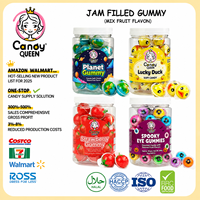 Bonbons gélifiés 3D personnalisés OEM en gros, remplis de confiture de fruits, bonbons mous en forme d'œil, bonbons à mâcher, bonbons à la fraise