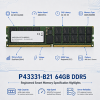 Mémoire RAM serveur P43331-B21 64 Go DDR5 4800 MHz ECC RDIMM Registered 2Rx4 Haute Capacité Testée pour Centre de Données En Stock