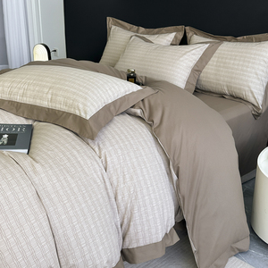 Nouvel ensemble quatre pièces en coton de luxe simple pour le printemps et l'été - Product Image 5