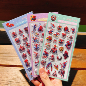 Autocollant <span class=keywords><strong>3D</strong></span> <span class=keywords><strong>Spiderman</strong></span> en relief, motif dessin animé mignon en cristal pour la décoration de journal, agenda, récompense pour enfants - Product Image 6