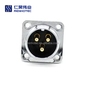 3 Pin Aviation Connector gx25 Male Square 4 Hole Flange Panel Receptacles