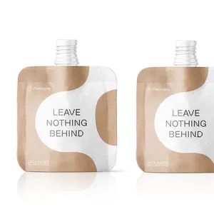 Custom Logo Travel Portable Spout Pouch PET Material Plastic Bags for Cosmetic Cream and Shampoo Packaging