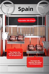 Griglia a Carbone in Legno da 40 Pollici con Altezza Regolabile, Parrilla in Acciaio Inox, Griglia Gaucho Asado Santa Maria Argentina - Product Image 3