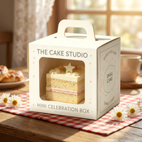Caja de Cartón Reciclable para Panadería con Ventana Transparente, Diseño Autoensamblable, Tamaño Personalizable para Empaque de Pastel de Mousse