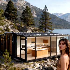 Casa Container Prefabbricata Espandibile con Tetto Inclinato e Doppia Ala Laterale per Abitazione - Product Image 1