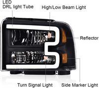 Nouveaux phares LED 12V pour F250 F350 F450 F550 Super Duty 2005-2007 et Excursion 2005, 8000 Lumens, 5000K, certifiés DOT