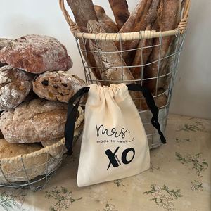 Personalized 100% Cotton Muslin Jewelry <b>Pouch</b> Customized Cotton Canvas <b>Drawstring</b> Bag - Product Image 2