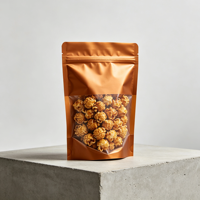 Sachet souple personnalisé en plastique de qualité alimentaire avec fenêtre pour pop-corn et chips