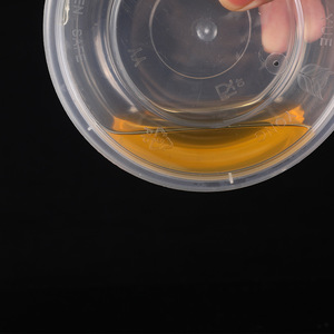 Disposable <b>Plastic</b> Soup Bowls Round With Lid Fast Food Grade PP Packaging Thickened 450 Sets Transparent - Product Image 1