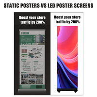 Écran d'affichage LED pliable GOB HD, ultra fin, portable, pour publicité intérieure, signalisation numérique, support mobile, panneau vidéo