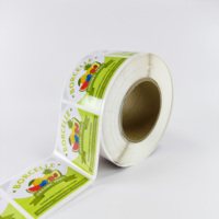 Étiquette adhésive en vinyle PVC ronde personnalisée, imprimée sur papier synthétique imperméable, pour logo de marque, produits alimentaires