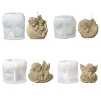 Nouvelles Idées : Moule en Silicone pour Bougie d'Aromathérapie Rose Ange, Modèle de Pierre Diffuseur Ange en Forme de Coquille
