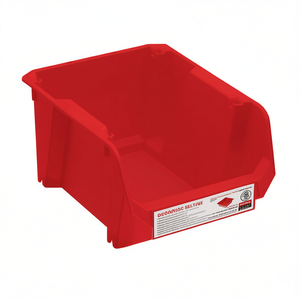 Bandeja de Almacenamiento Modular de Plástico Roja Apilable para Organización de Almacenes Logísticos - Product Image 2