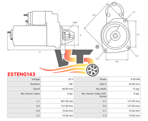 ESTENG143 12T Auto <strong>Starter</strong> 24V for <strong>Caterpillar</strong> <strong>Starter</strong> Motor for Cummins Engines <strong>Starter</strong> 0R2186 0R4256 0R4257 - Product Image 6